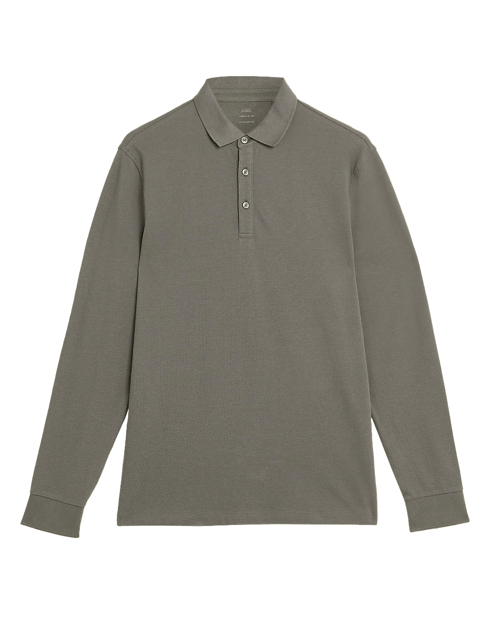 Pure Cotton Long Sleeve Polo Shirt