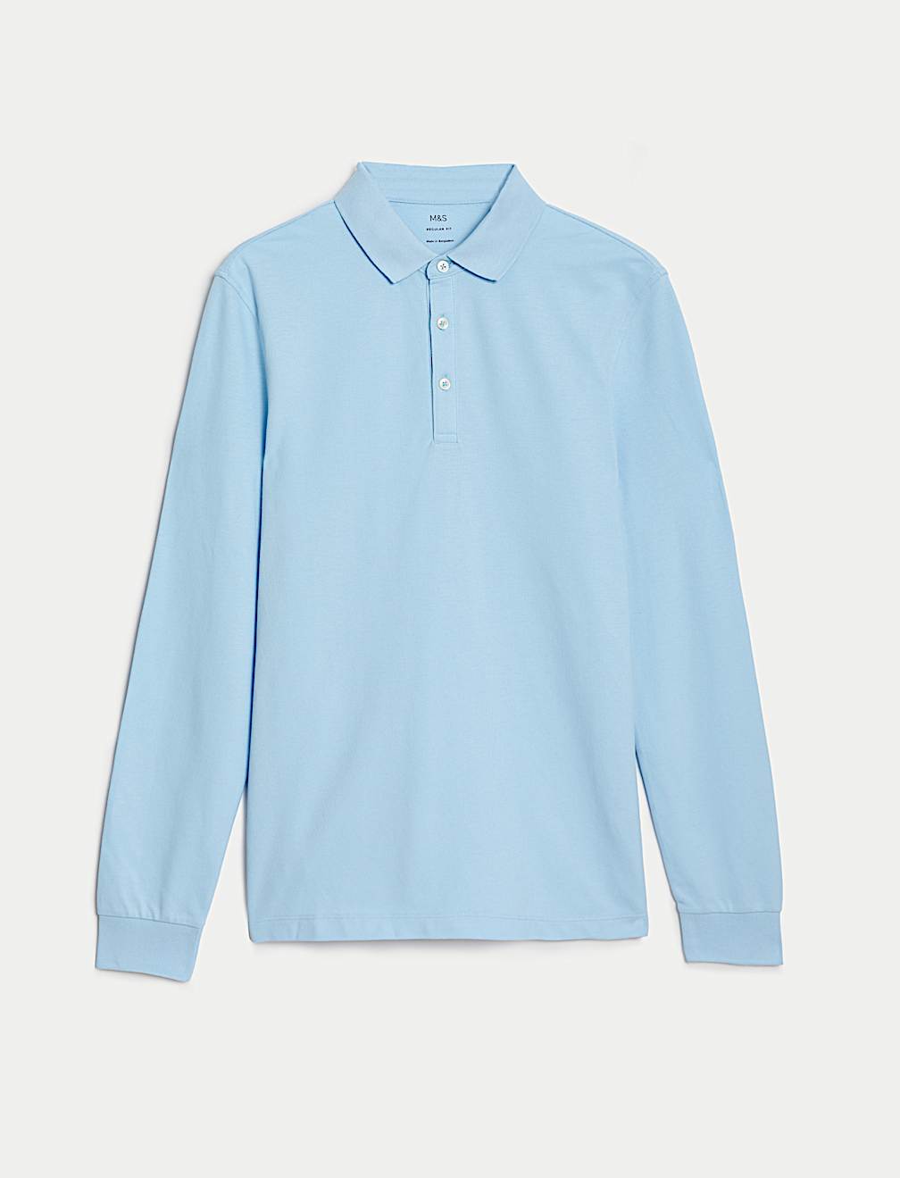 Pure Cotton Long Sleeve Polo Shirt