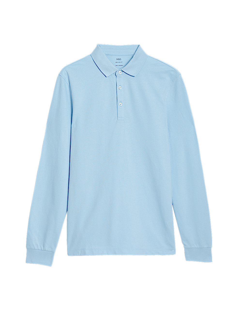 Pure Cotton Long Sleeve Polo Shirt