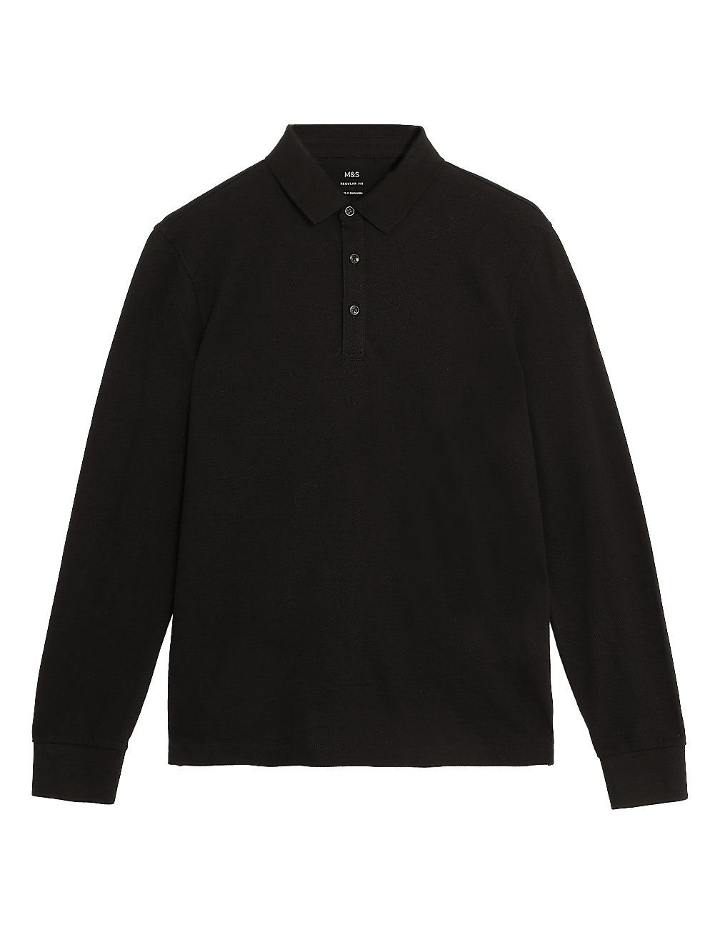 Pure Cotton Long Sleeve Polo Shirt