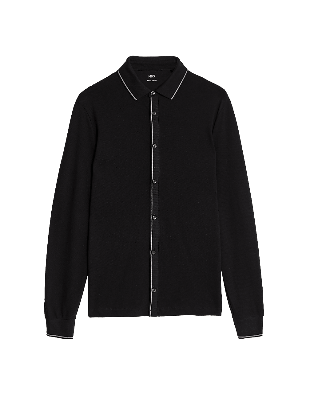 Pure Cotton Long Sleeve Polo Shirt