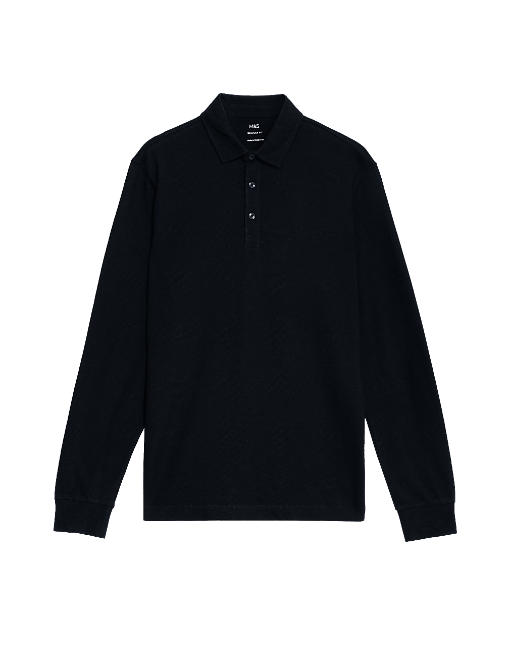 Pure Cotton Long Sleeve Polo Shirt