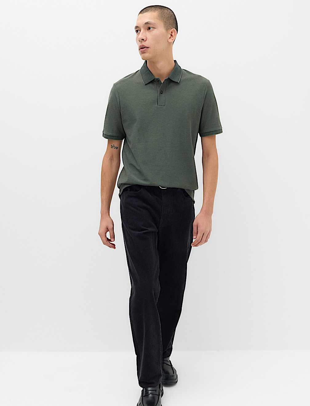 Cotton Rich Striped Short Sleeve Polo Shirt