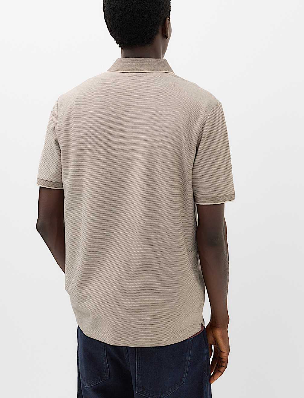 Cotton Rich Striped Short Sleeve Polo Shirt