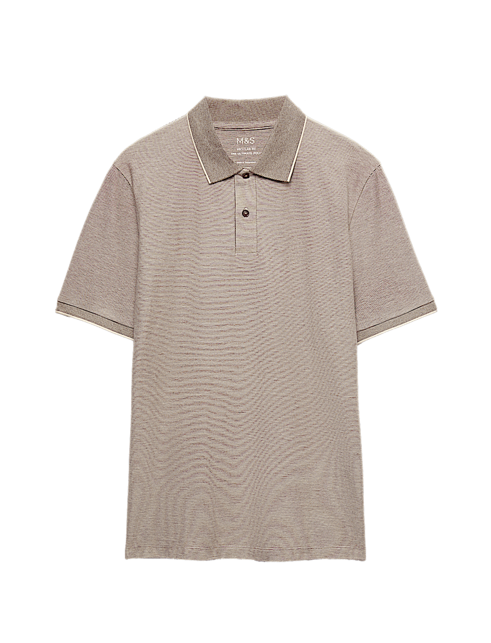 Cotton Rich Striped Short Sleeve Polo Shirt