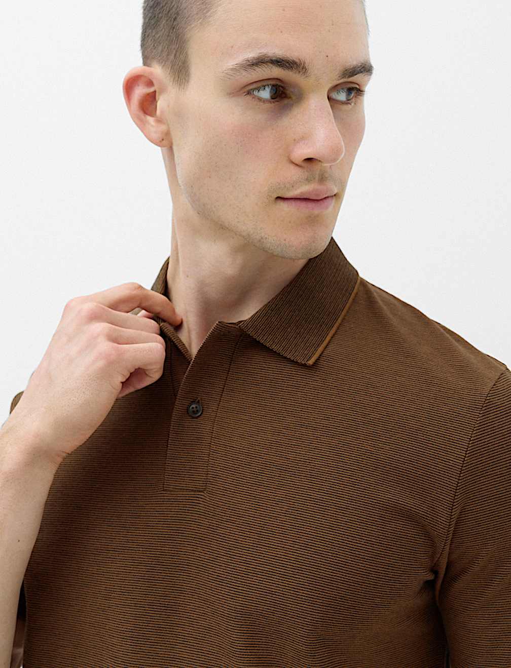 Cotton Rich Striped Short Sleeve Polo Shirt