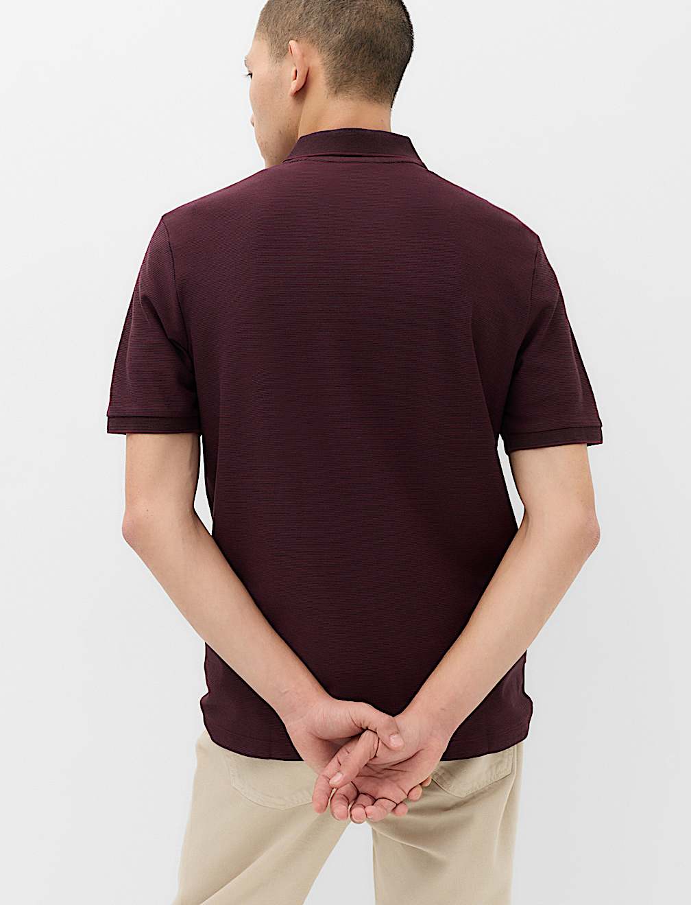 Cotton Rich Striped Short Sleeve Polo Shirt