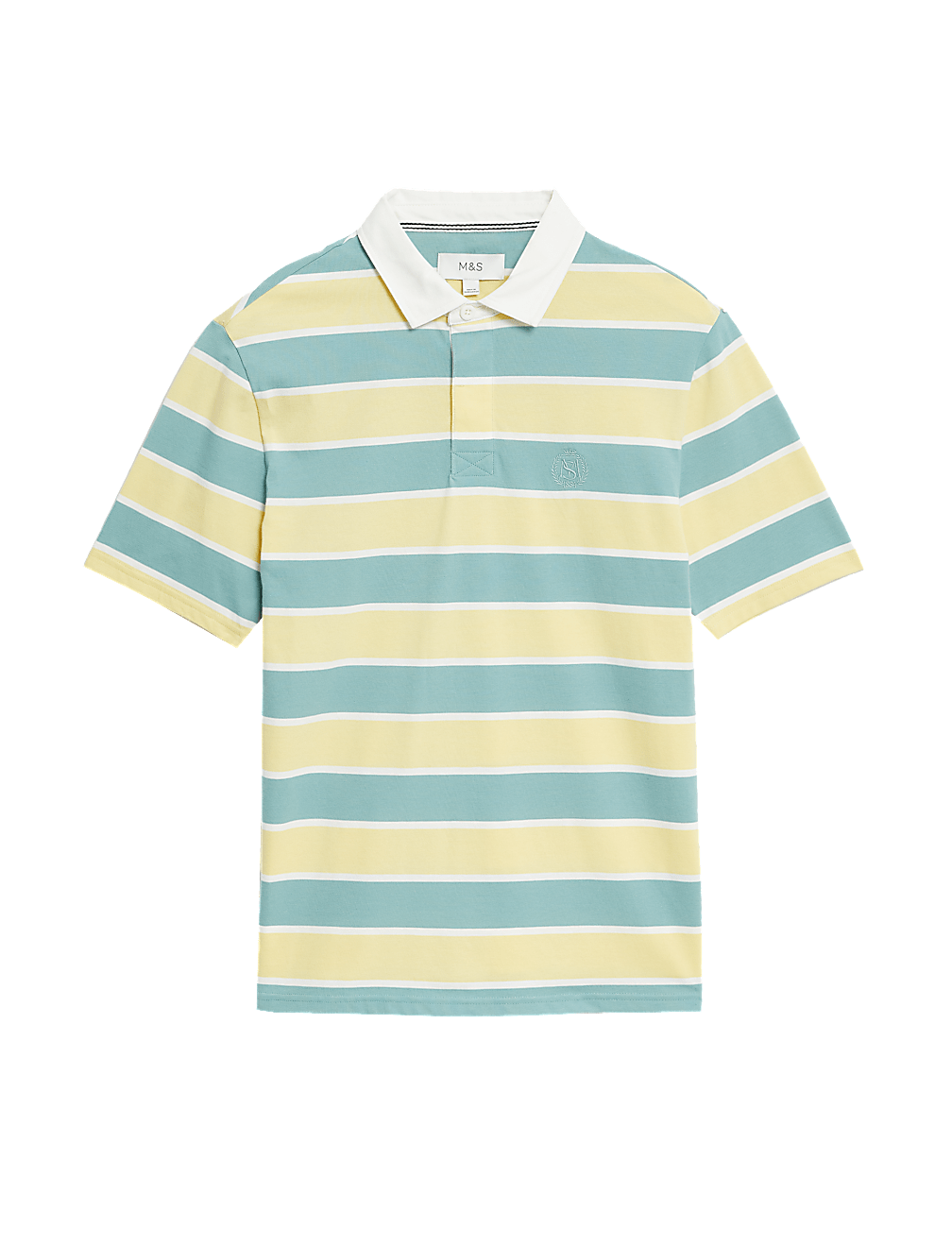Regular Fit Pure Cotton Stripes Polo Collar Tshirt