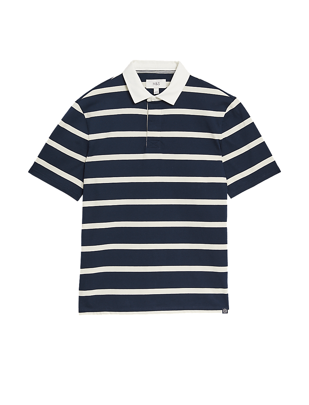 Regular Fit Pure Cotton Stripes Polo Collar Tshirt