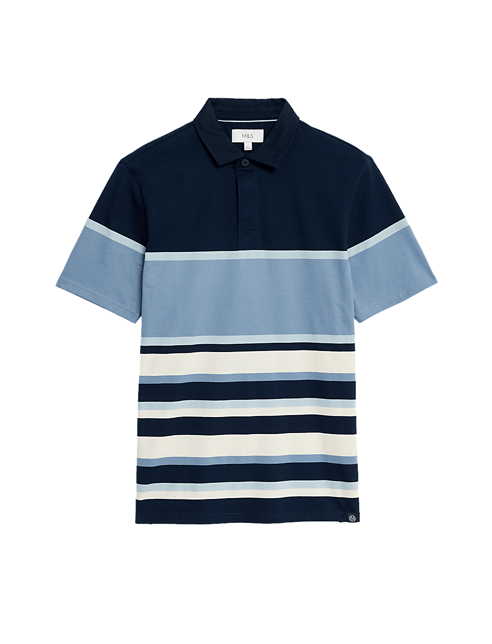Regular Fit Pure Cotton Stripes Polo Collar Tshirt