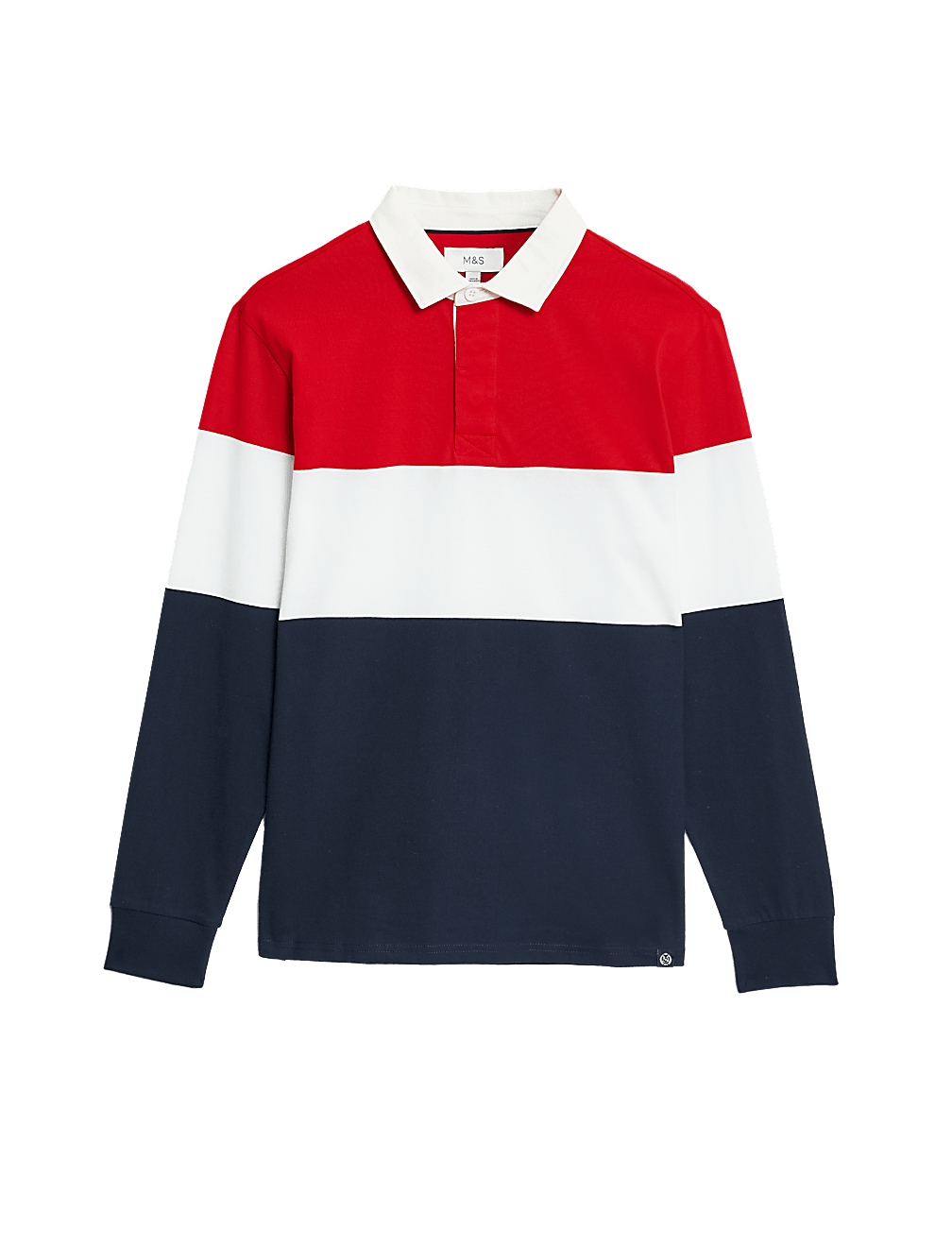Regular Fit Pure Cotton Colorblocked Polo Collar Tshirt