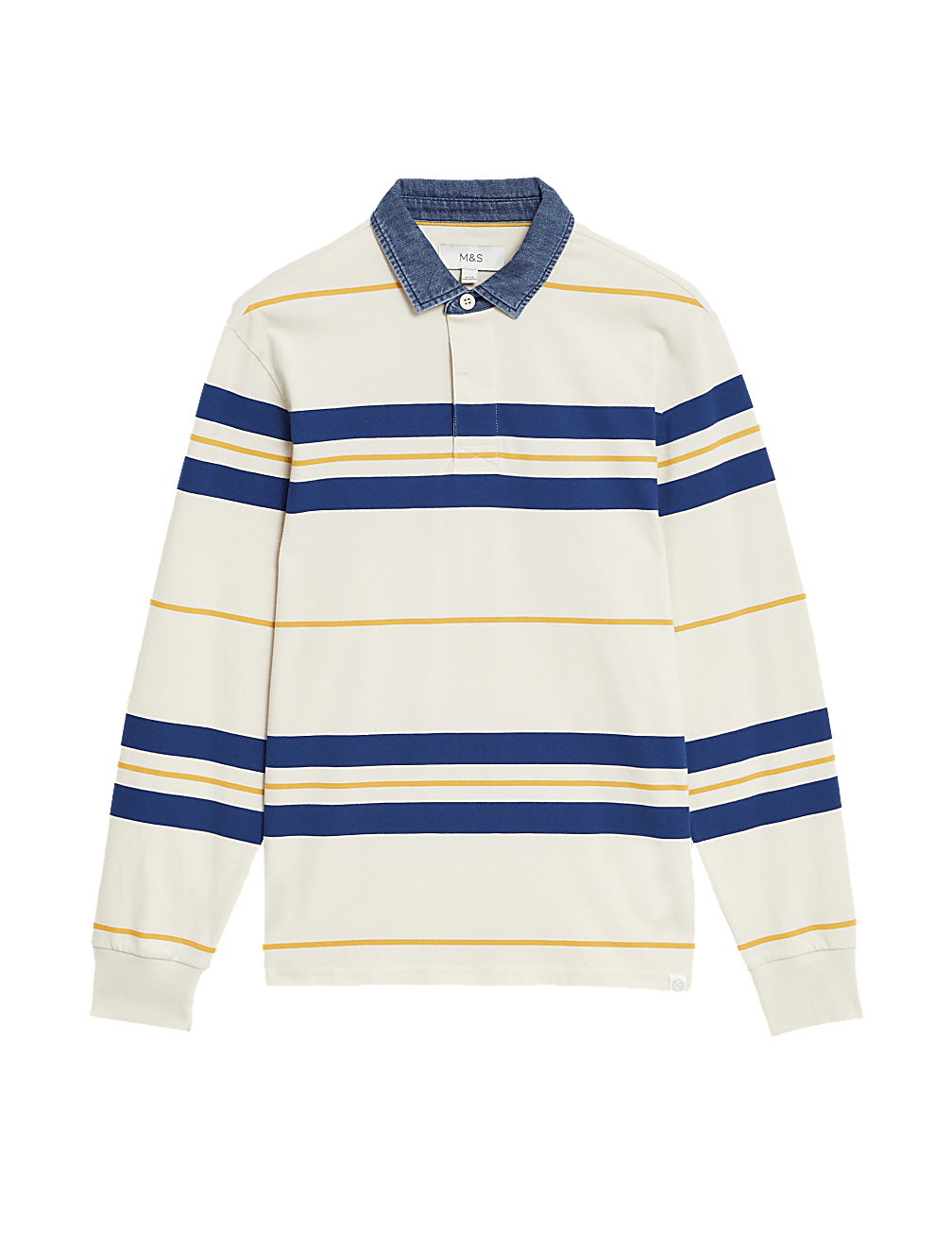 Regular Fit Pure Cotton Stripes Polo Collar Tshirt