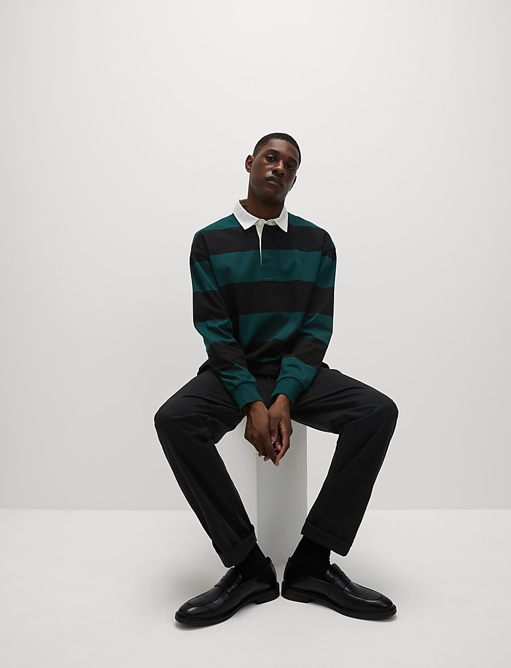 Pure Cotton Striped Rugby Shirt