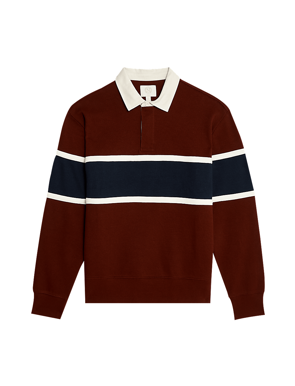 Pure Cotton Pique Colour Block Sweatshirt