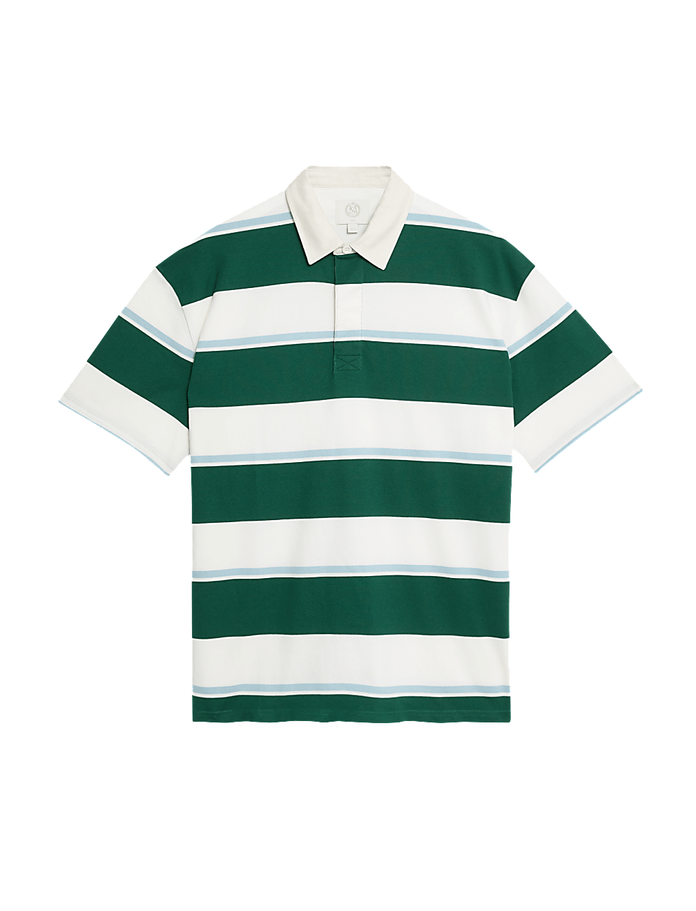 Oversized Pure Cotton Short Sleeve Rugby Shirt