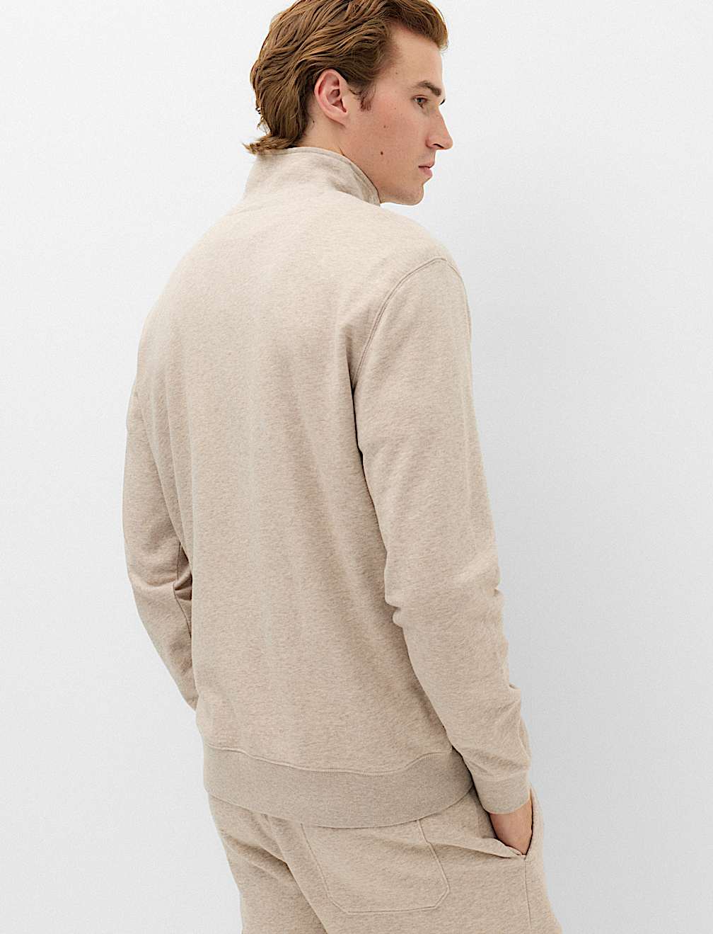 Cotton Rich Loopback Half Zip Sweatshirt
