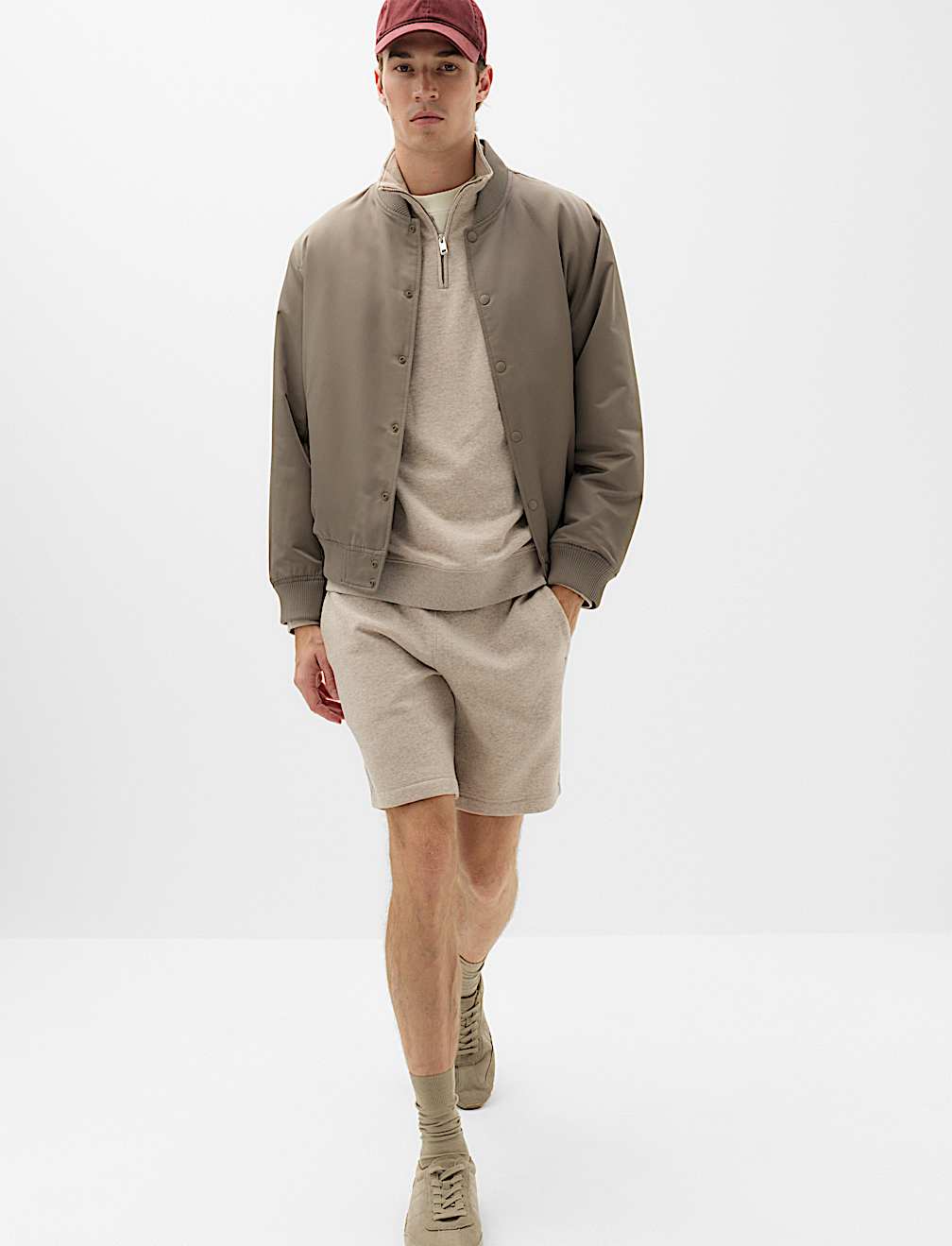 Cotton Rich Loopback Half Zip Sweatshirt