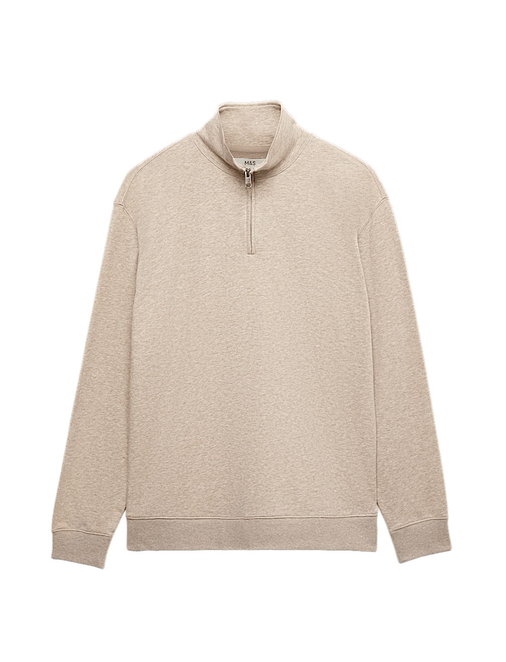Cotton Rich Loopback Half Zip Sweatshirt