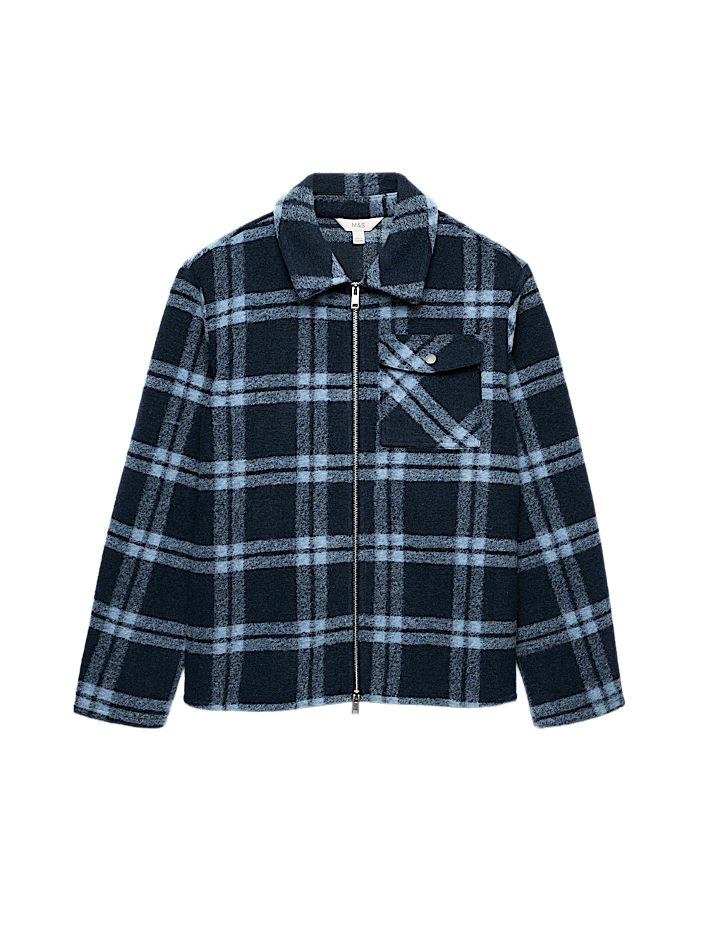 Wool Blend Fleece Check Shacket