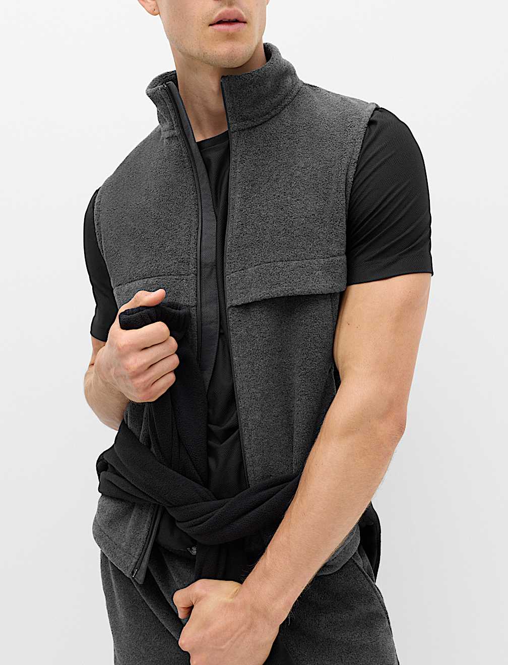 Micro Fleece Zip Up Funnel Neck Gilet