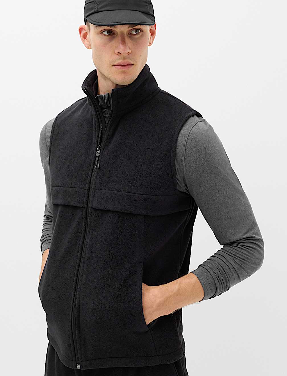 Micro Fleece Zip Up Funnel Neck Gilet