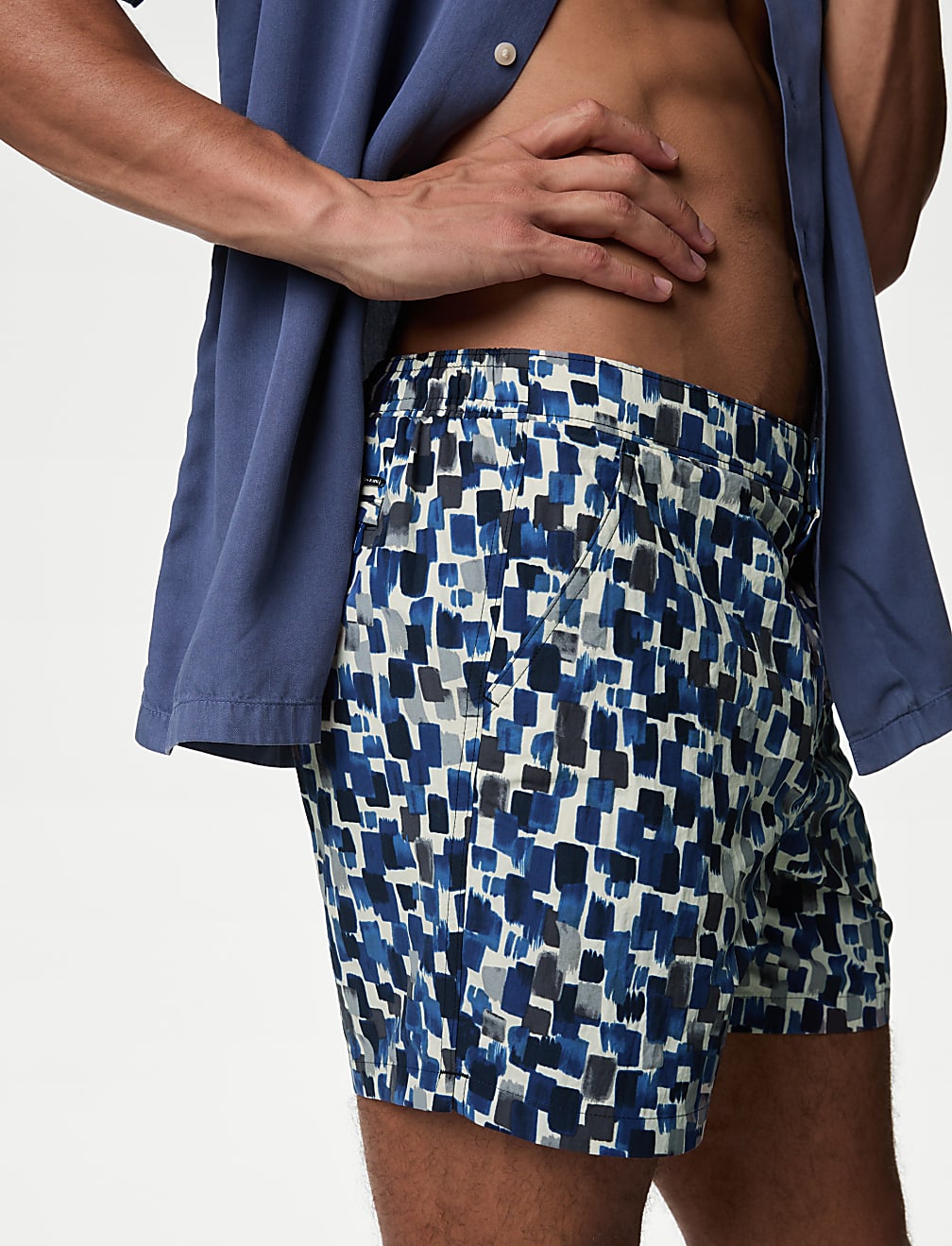Quick Dry Abstract Print Swim Shorts