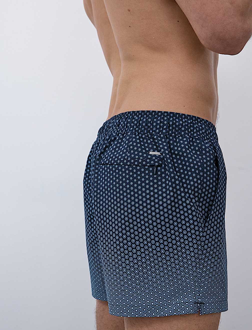 Quick Dry Stretch Geometric Print Swim Shorts