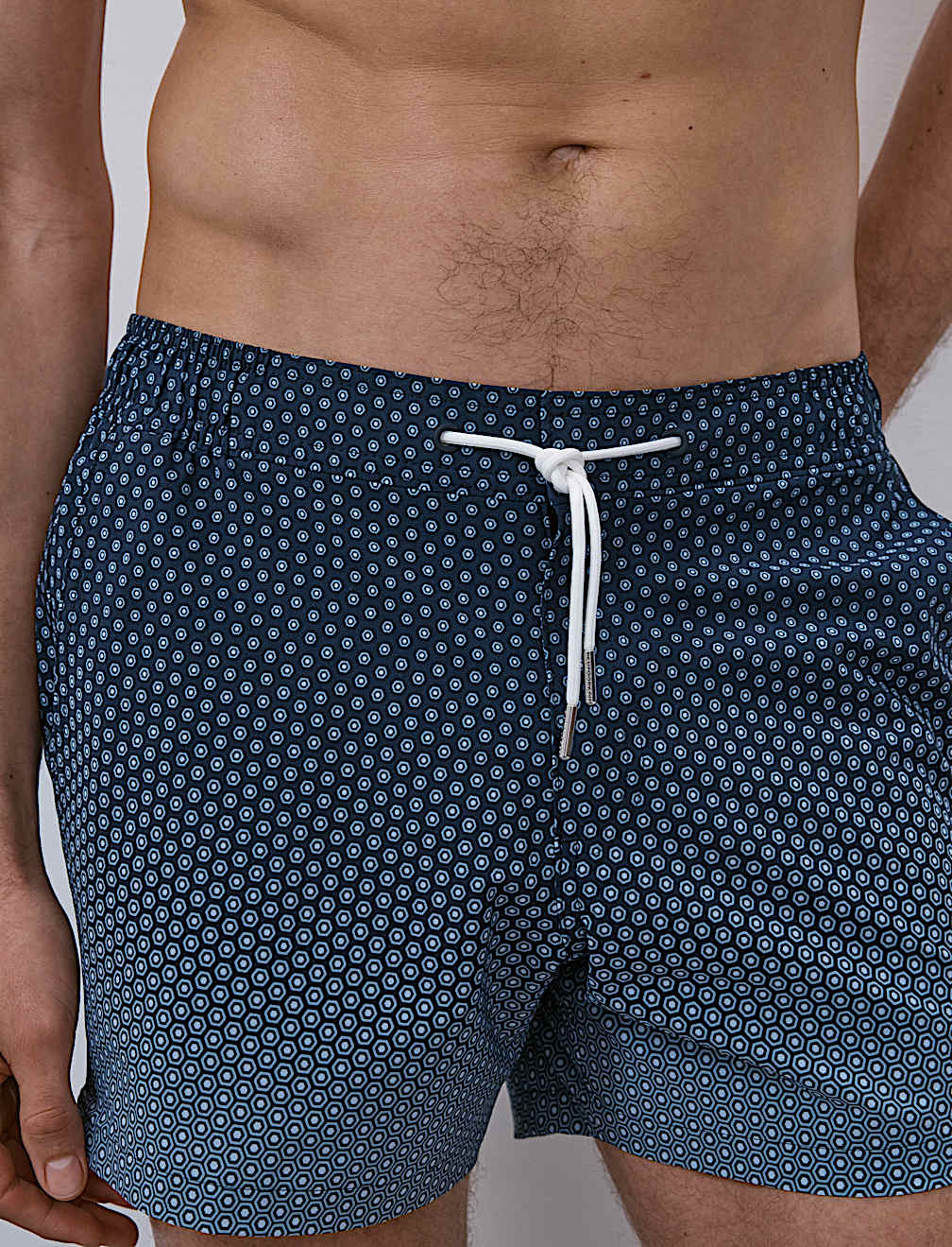 Quick Dry Stretch Geometric Print Swim Shorts