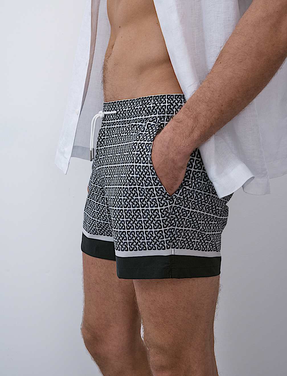 Quick Dry Geometric Print Swim Shorts