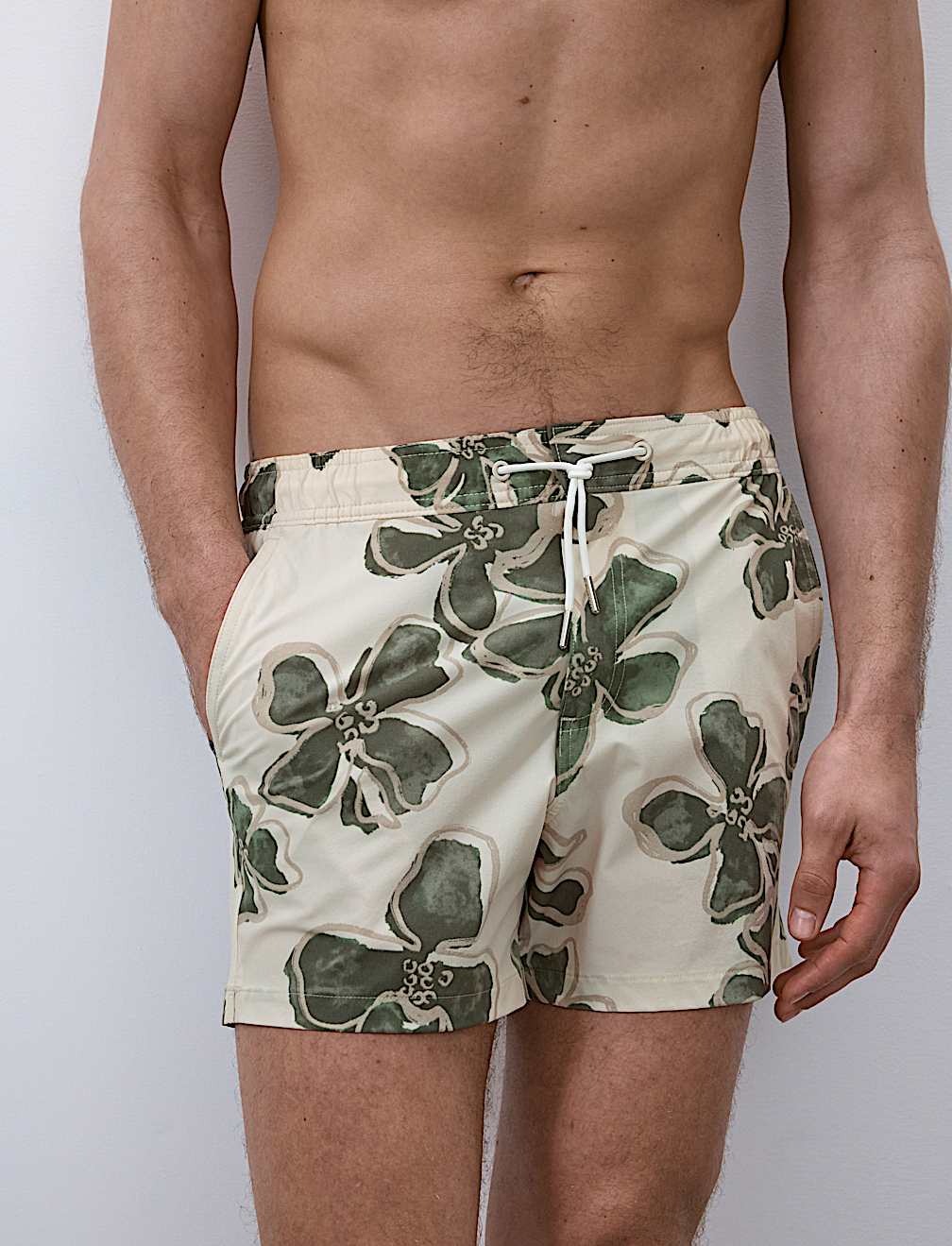 Quick Dry Stretch Floral Print Swim Shorts