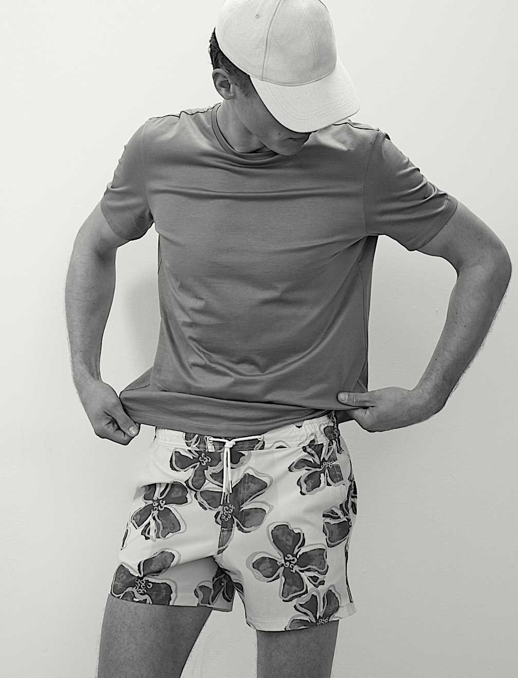 Quick Dry Stretch Floral Print Swim Shorts