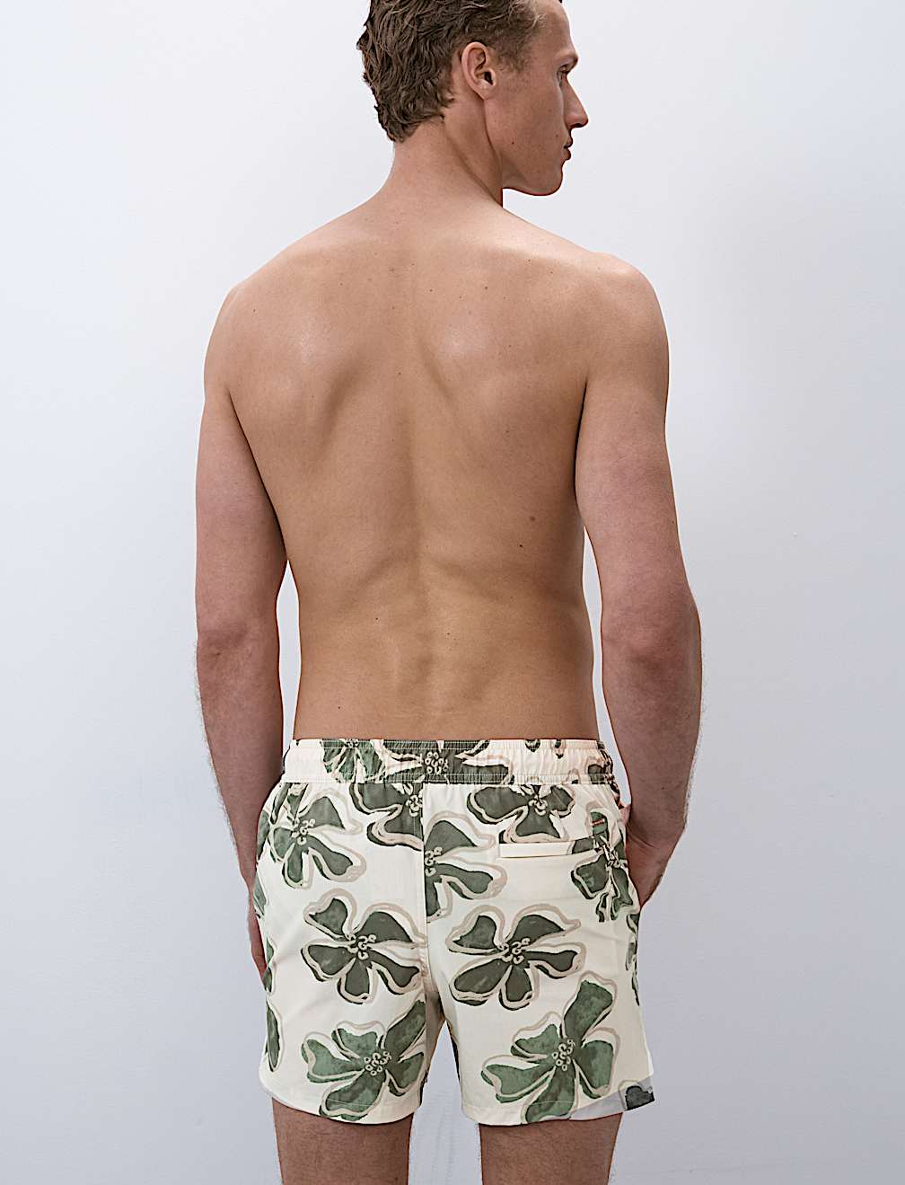 Quick Dry Stretch Floral Print Swim Shorts
