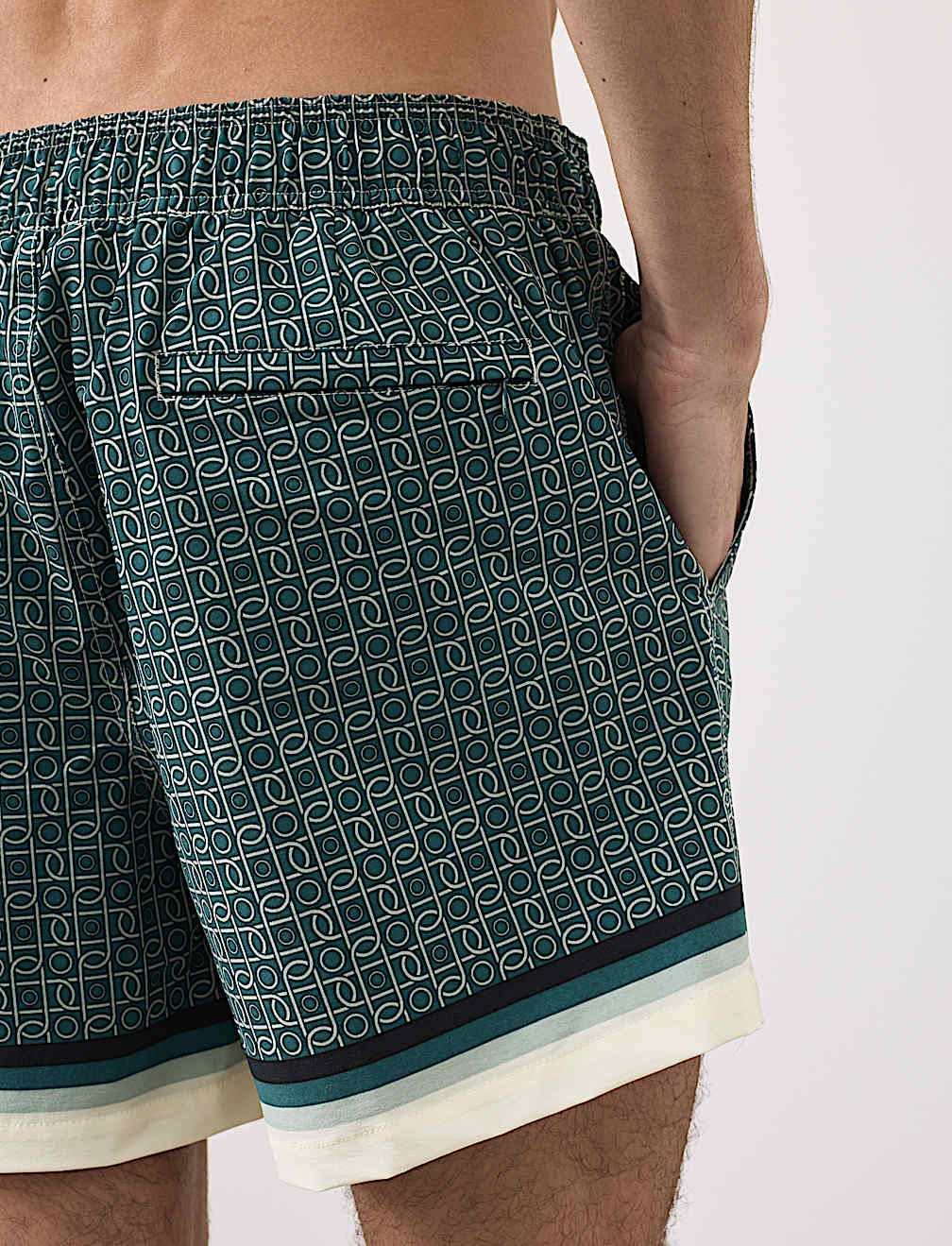 Quick Dry Geometric Print Swim Shorts