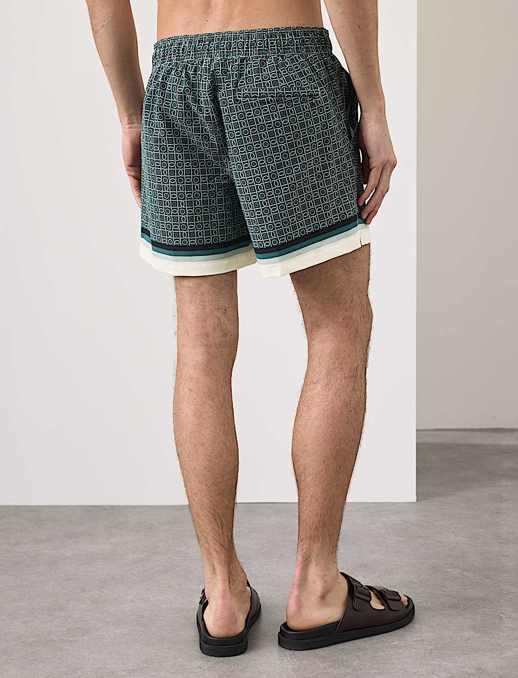 Quick Dry Geometric Print Swim Shorts
