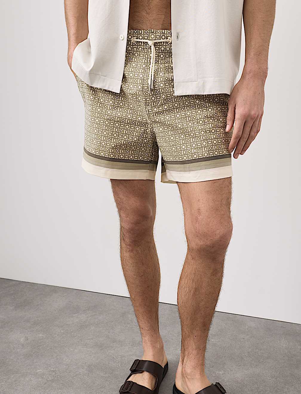 Quick Dry Geometric Print Swim Shorts