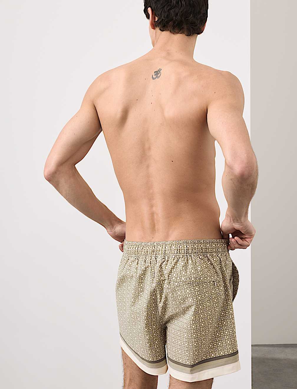 Quick Dry Geometric Print Swim Shorts