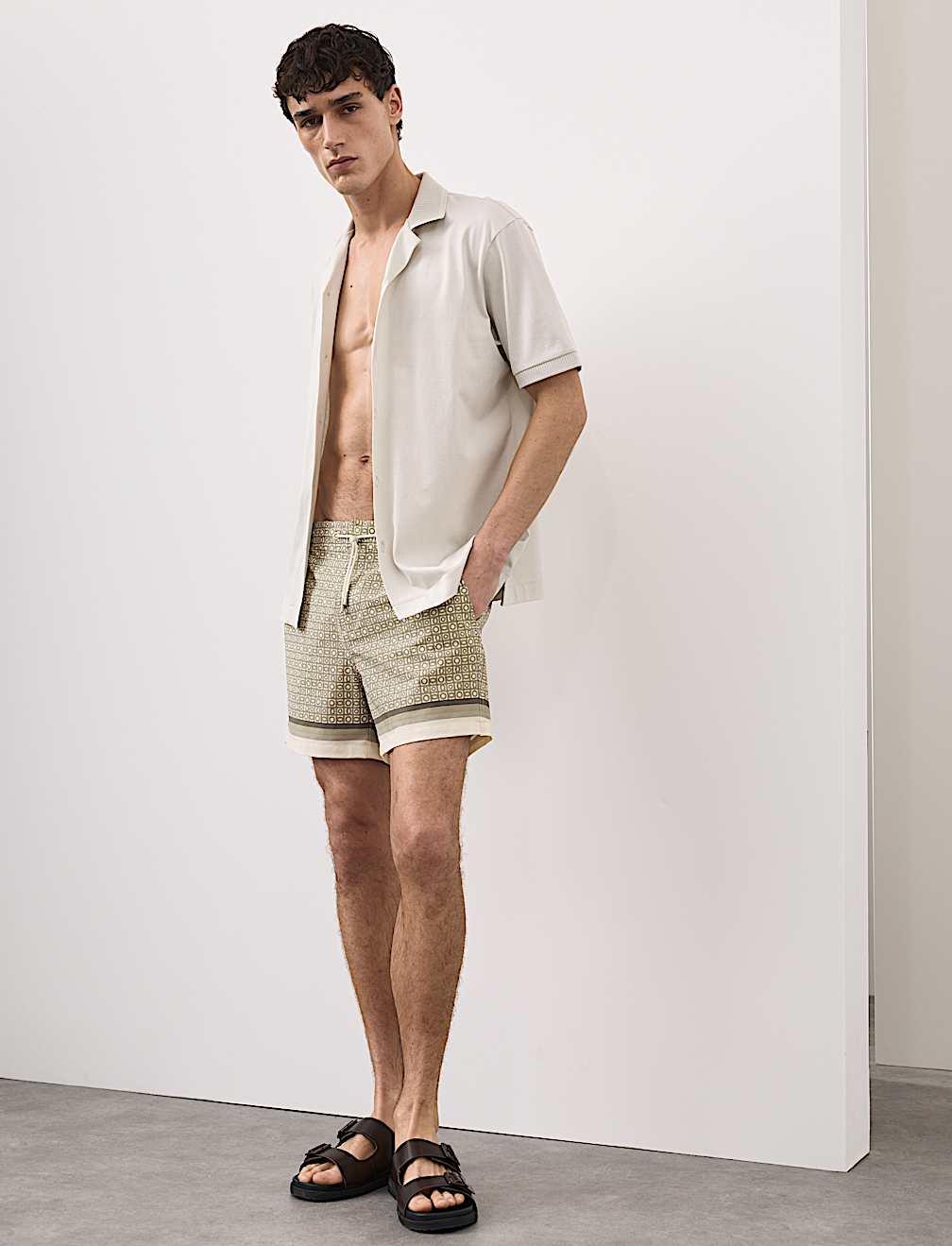 Quick Dry Geometric Print Swim Shorts