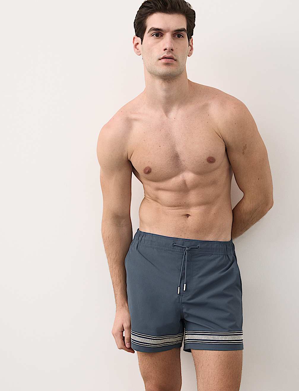 Border Embroidered Swim Shorts