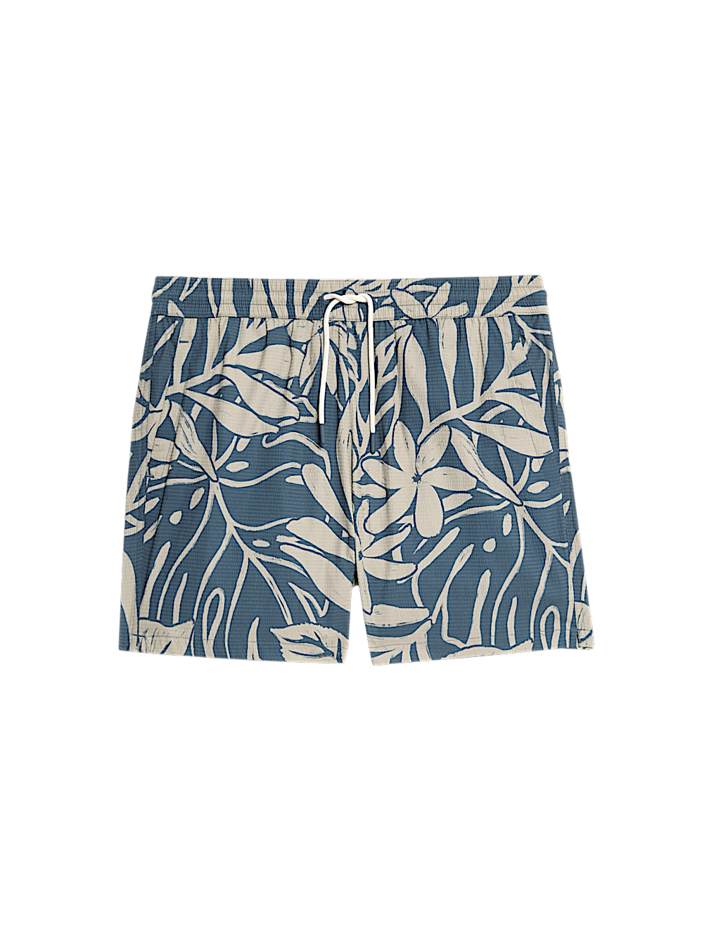Quick Dry Seersucker Floral Print Swim Shorts