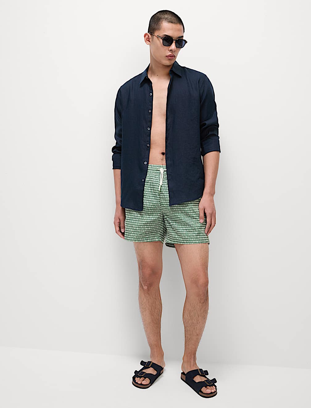 Quick Dry Geometric Print Swim Short