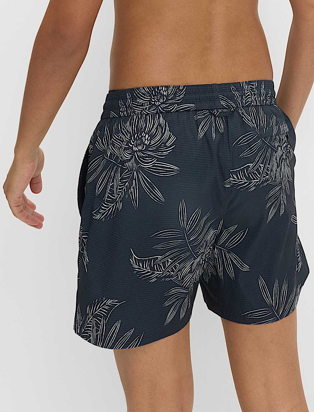 Quick Dry Printed Textured Swim Shorts