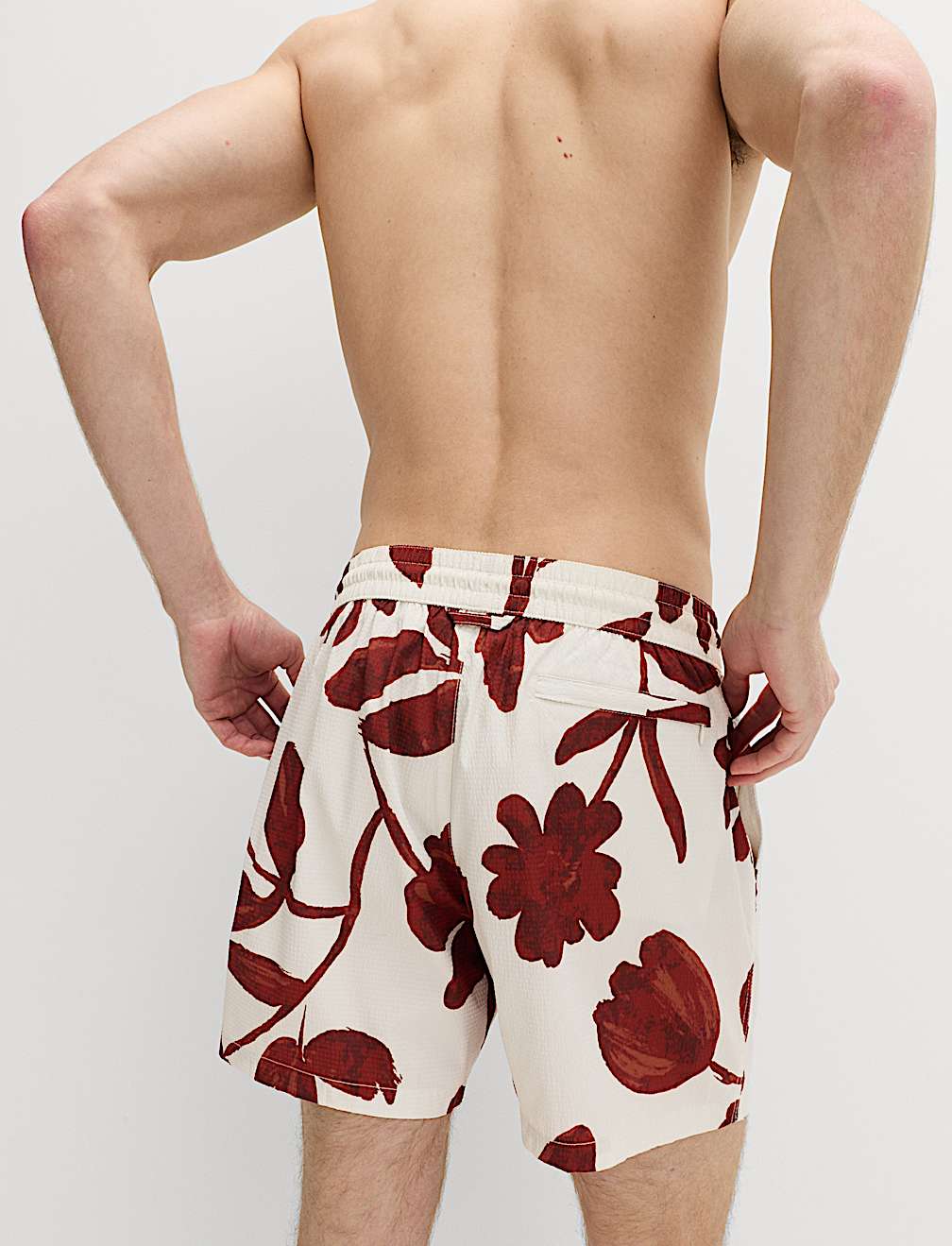 Quick Dry Textured Floral Swim Shorts