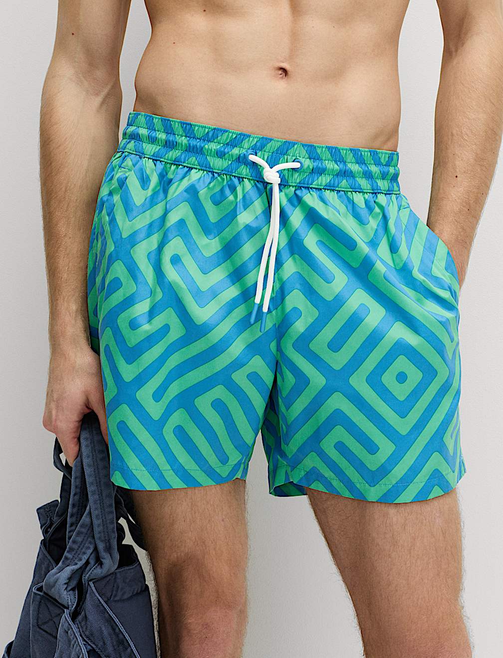 Quick Dry Geometric Print Swim Shorts