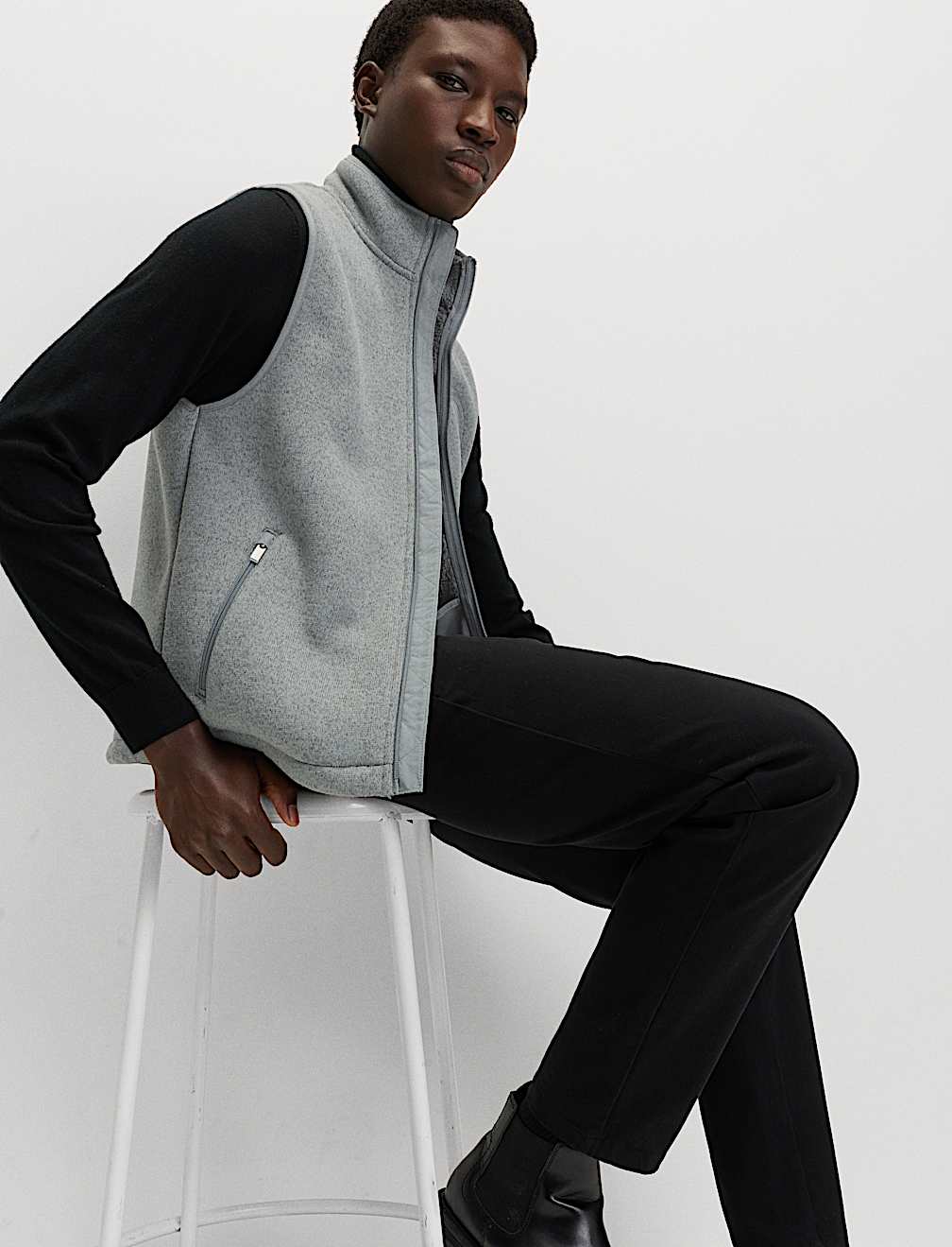 Fleece Lined Funnel Neck Gilet