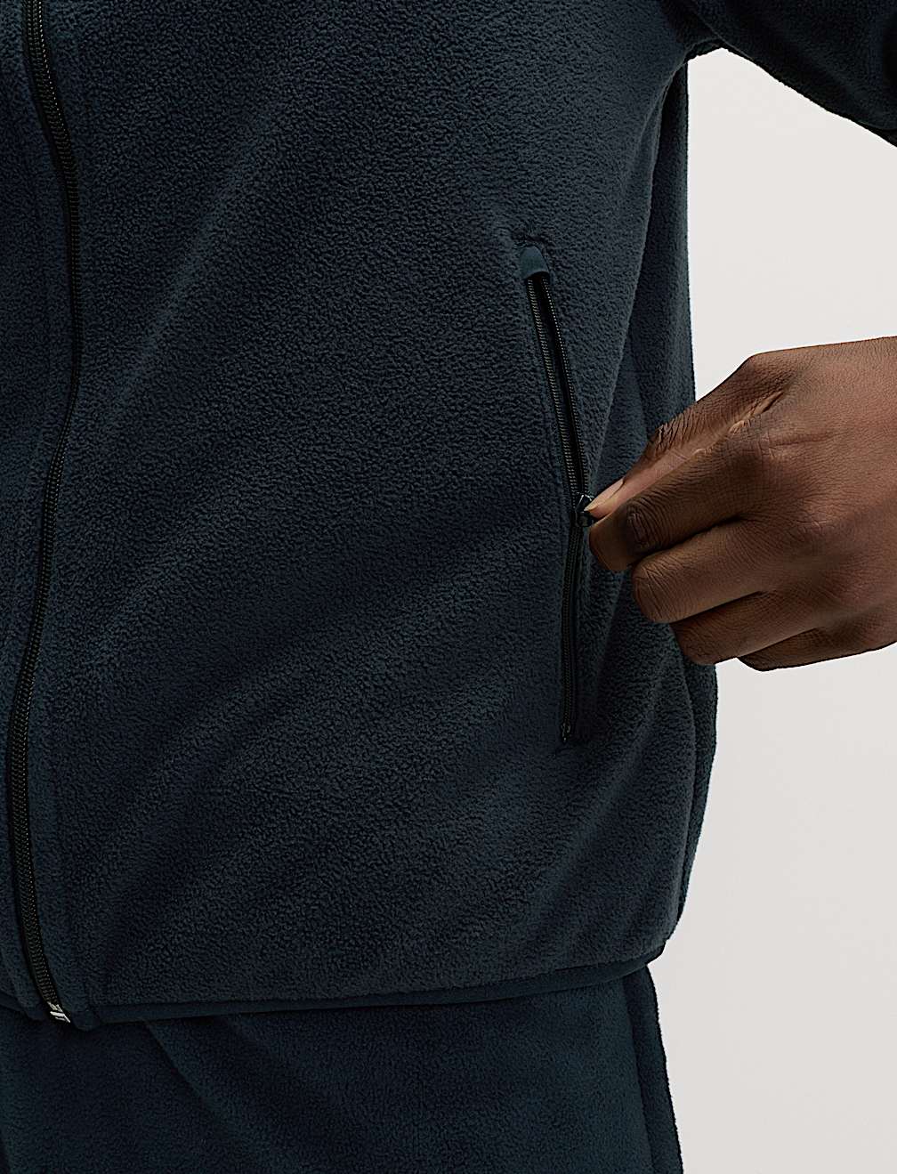 Funnel Neck Zip Up Micro Fleece Jacket