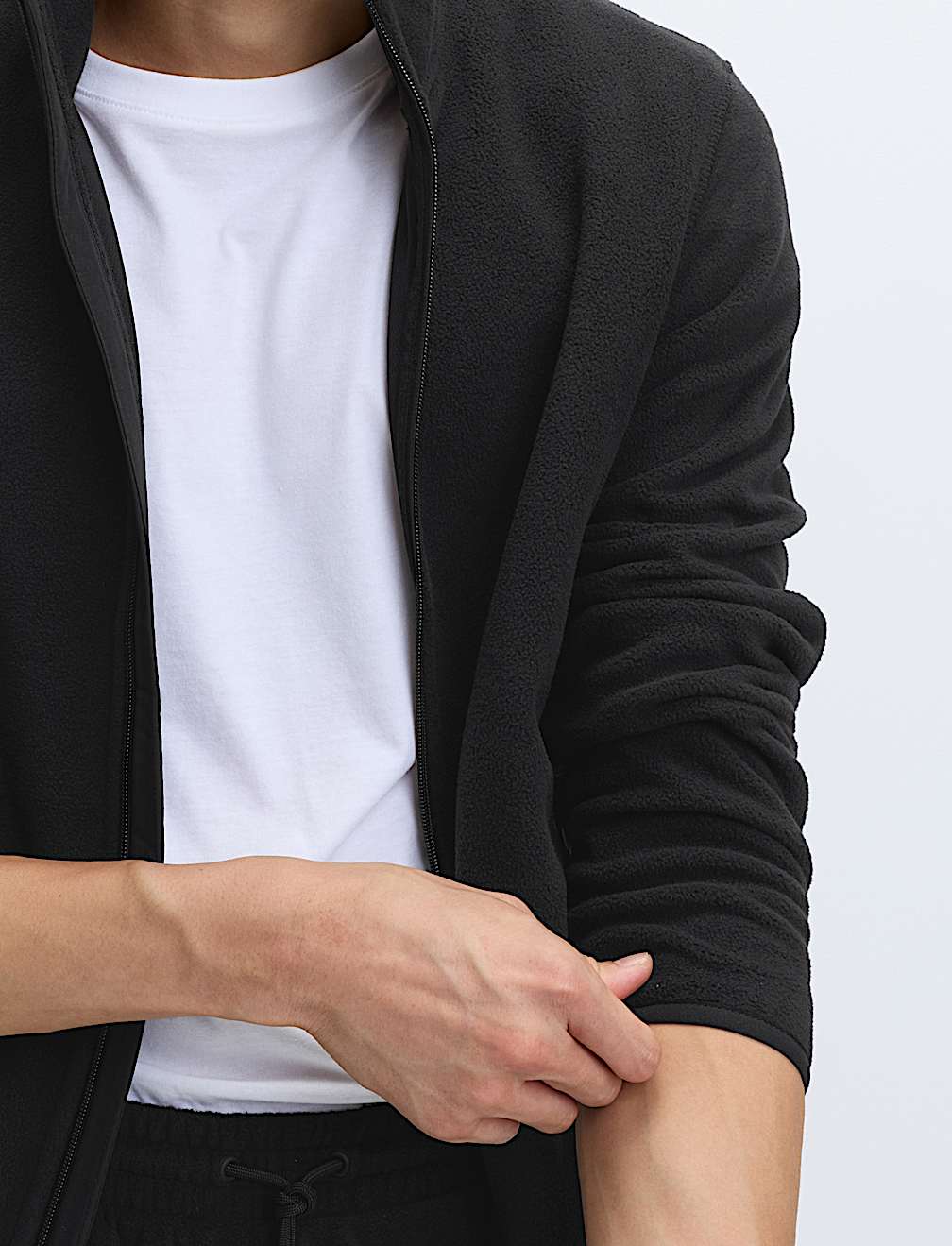 Funnel Neck Zip Up Micro Fleece Jacket