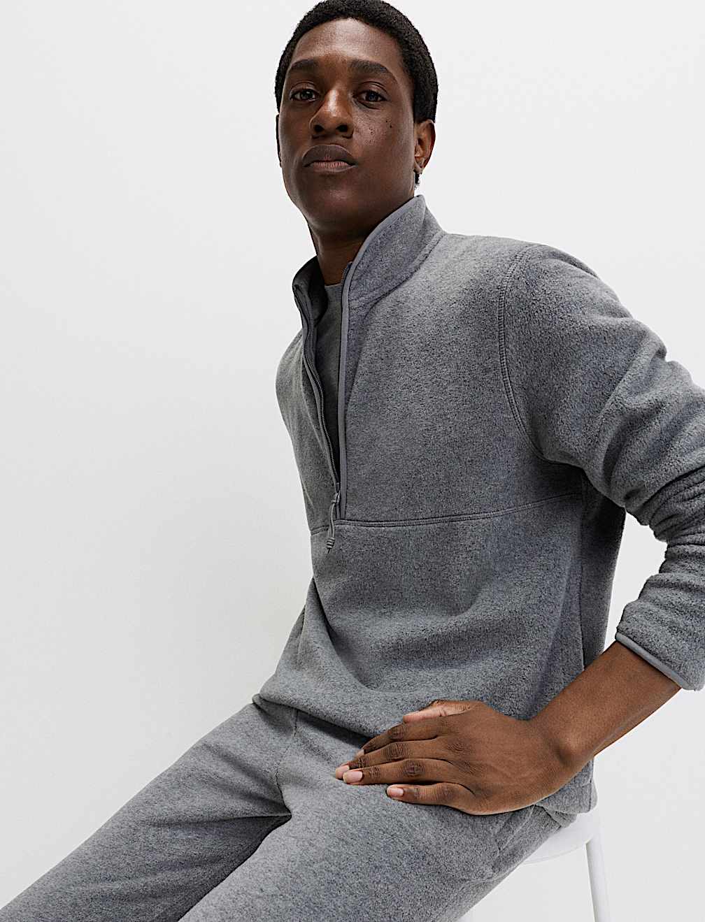 Half Zip Textured Fleece