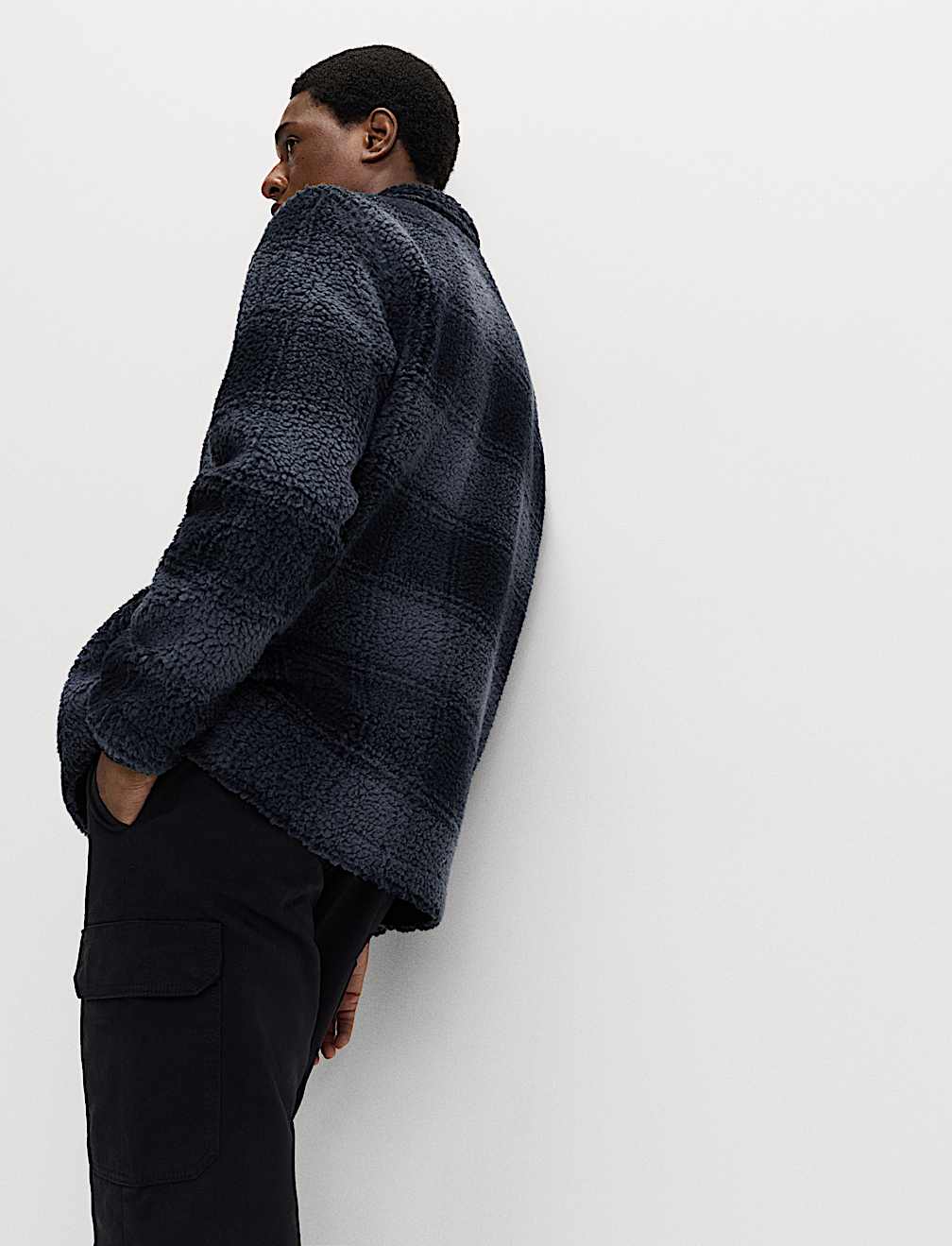 Fleece Jacquard Checked Overshirt
