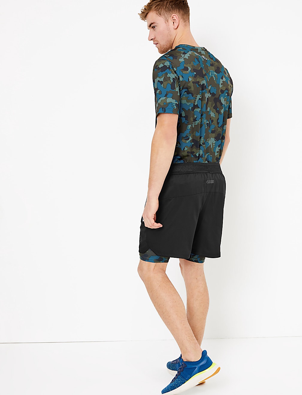 Active Reflective Two Layer Camo Shorts