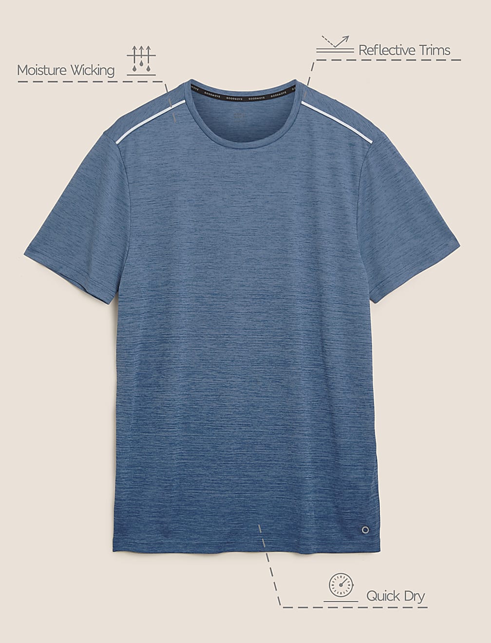 Slim Fit Ombre Training T-Shirt